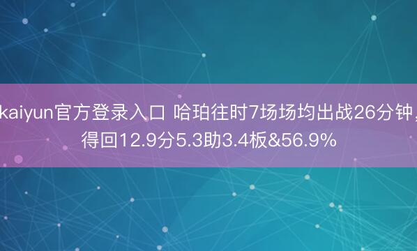 kaiyun官方登录入口 哈珀往时7场场均出战26分钟,得回12.9分5.3助3.4板&56.9%