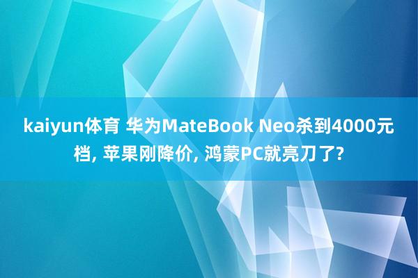 kaiyun体育 华为MateBook Neo杀到4000元档, 苹果刚降价, 鸿蒙PC就亮刀了?