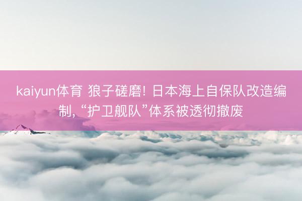 kaiyun体育 狼子磋磨! 日本海上自保队改造编制, “护卫舰队”体系被透彻撤废