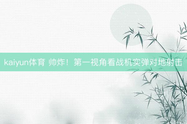 kaiyun体育 帅炸！第一视角看战机实弹对地射击