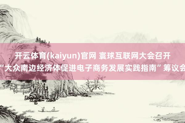 开云体育(kaiyun)官网 寰球互联网大会召开“大众南边经济体促进电子商务发展实践指南”筹议会