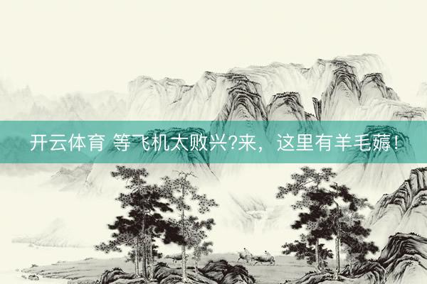 开云体育 等飞机太败兴?来,这里有羊毛薅!