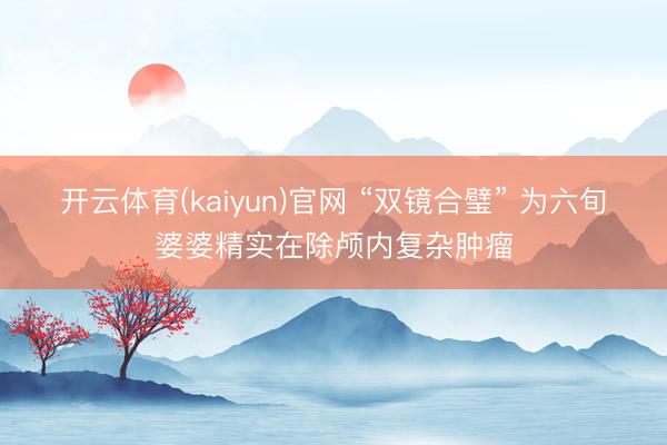 开云体育(kaiyun)官网 “双镜合璧” 为六旬婆婆精实在除颅内复杂肿瘤