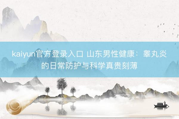kaiyun官方登录入口 山东男性健康：睾丸炎的日常防护与科学真贵刻薄