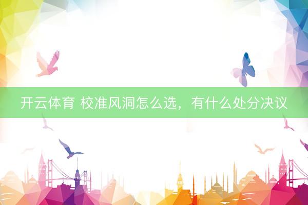 开云体育 校准风洞怎么选，有什么处分决议