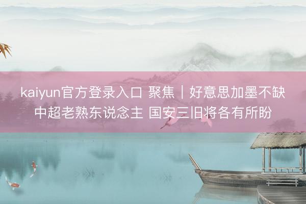 kaiyun官方登录入口 聚焦｜好意思加墨不缺中超老熟东说念主 国安三旧将各有所盼