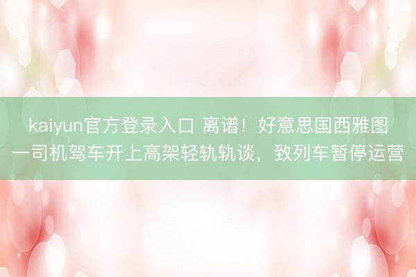 kaiyun官方登录入口 离谱！好意思国西雅图一司机驾车开上高架轻轨轨谈，致列车暂停运营