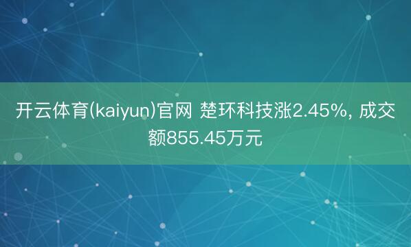 开云体育(kaiyun)官网 楚环科技涨2.45%, 成交额855.45万元