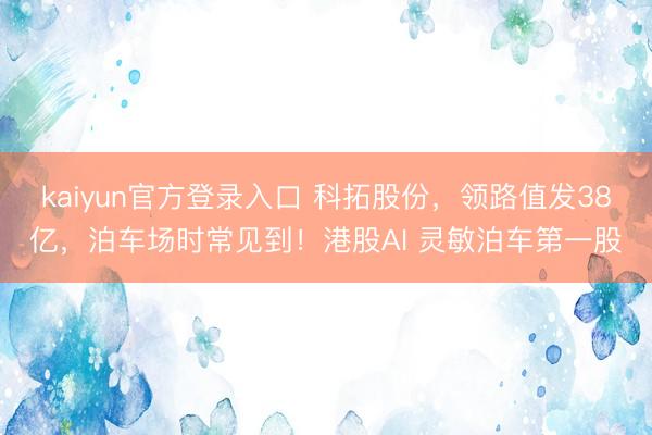kaiyun官方登录入口 科拓股份,领路值发38亿,泊车场时常见到!港股AI 灵敏泊车第一股